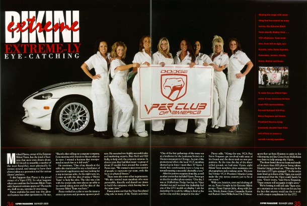 Viper Magazine Summer 1999 cover featuring the Extreme Bikini Team and Dodge Vipers